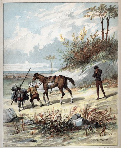 Don Quijote és Sancho Panza - Jules David (1808-1892) illusztrációja a Don Quijote történetéből (Don Quijote) - 1887 - Miguel de Cervantes Saavedra (1547-1616) - alkotó: Jules David