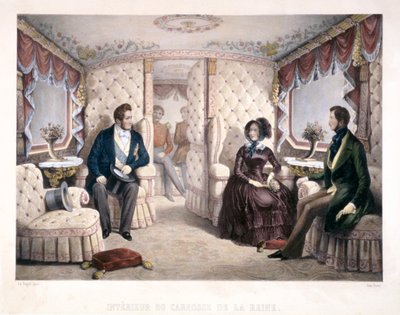 Lajos Fülöp király, Viktória királynő és Albert herceg a királyi hintón, 1846. alkotó: Jules David