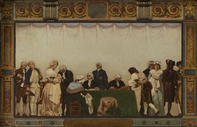A 20. kerületi városháza vázlata: Naissance, patrie, devoir, droits alkotó: Jules Didier