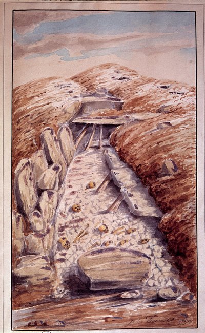 Őstörténet: Etang-la-Ville Dolmen (Yvelines), Jules Dumoutet akvarellje (1815-1880) alkotó: Jules Dumoutet