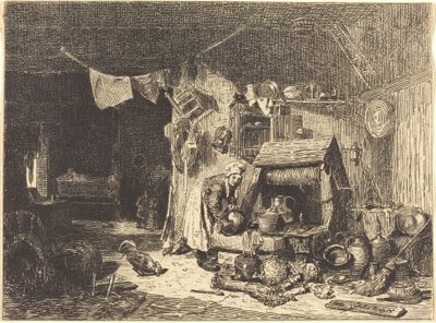 Egy parasztház belseje alkotó: Jules Dupré