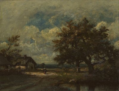 A házikó az út mellett, Viharos ég, c. 1860. alkotó: Jules Dupré