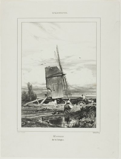 Sologne-i szélmalom alkotó: Jules Dupré