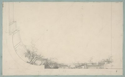 Részleges kialakítás trompe loeil korláttal díszített mennyezethez alkotó: Jules Edmond Charles Lachaise