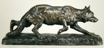 Guggoló farkas (bronz) alkotó: Jules Edmond Masson