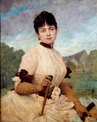Madame Toulmouche portréja Jules Elie Delaunay (1828-1891) festménye 1884 V. 0,90 X 0,74 m Nantes, musee des Beaux Arts alkotó: Jules Elie Delaunay