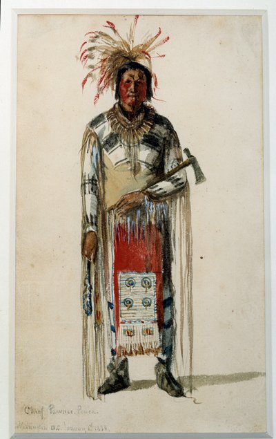 Amerika indiánja: „A Pawnee Ponca törzs indián főnökének lábnyoma” Jules Emile (Jules-Emile) Saintin litográfiája (1829-1894) 1858 La Rochelle, Musee du Nouveau Monde alkotó: Jules Emile Saintin