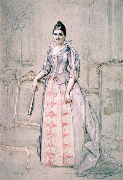 Mrs. Carnot portréja érdemes ruhát visel alkotó: Jules Emile Saintin