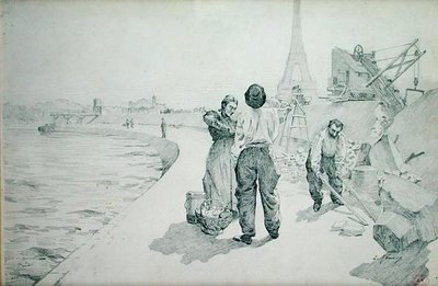 Kilátás a Szajna partjára, Párizs alkotó: Jules Ernest Renoux