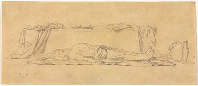 Vázlat a halott Krisztusról, aki a sír mellett fekszik, 1800-as évek. alkotó: Jules Eugene Lenepveu