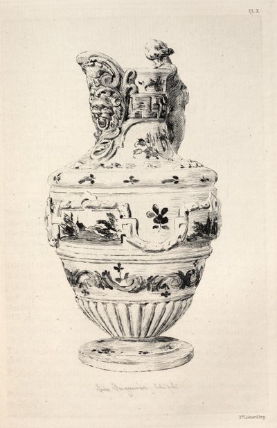 A kerámiaművészet története: A fazekasság leíró és filozófiai tanulmánya...X. tábla, 1877. alkotó: Jules Ferdinand Jacquemart