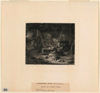 Egy holland kunyhó belseje, a "Képek rézkarcai a Metropolitan Múzeumban, New York" című filmből alkotó: Jules Ferdinand Jacquemart