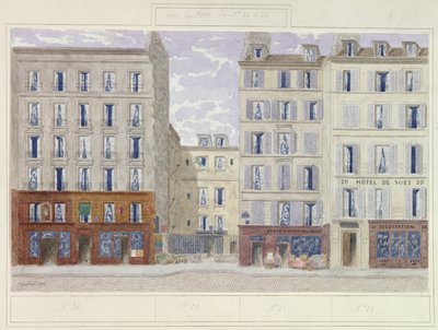 Rue du Four 20-26. szám, Párizs, Franciaország, 1893 (wc, papír) alkotó: Jules Gaildrau