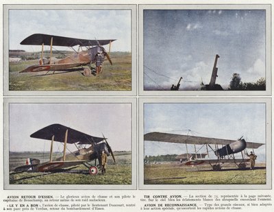 Repülőgép visszatérés Essenből, lövöldözés repülő ellen, jók vannak, felderítő repülőgép alkotó: Jules Gervais Courtellemont