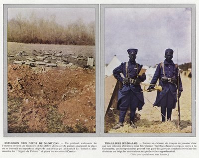 Egy lőszerraktár felrobbanása, szenegáli tirailleurs alkotó: Jules Gervais Courtellemont