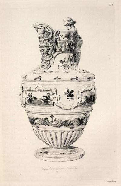 A kerámiaművészet története: Leíró és filozófiai tanulmány minden kor és minden nemzet fazekasságáról: Spanyolország: Talavera de la Reyna- Faience-Ewer (X. tábla) alkotó: Jules Jacquemart