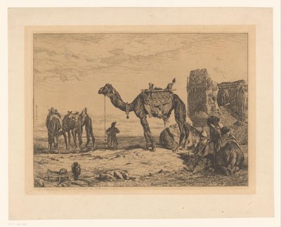 Táj tevék a tönkre Sous les murs de Tehéran (Perse) alkotó: Jules Joseph Augustin Laurens (signed by artist)