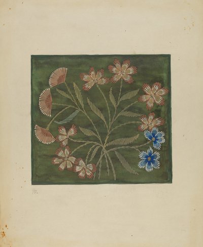 Hímzett takaró, c. 1936. alkotó: Jules Lefevere