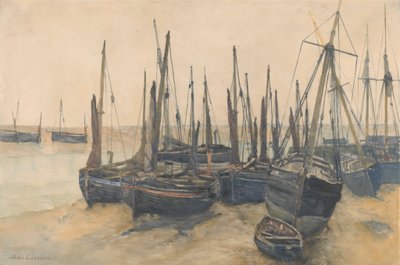 Horgászhajók kikötve alkotó: Jules Lessore
