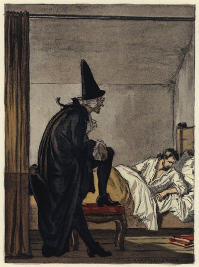 Illusztráció Casanova emlékirataihoz (színes litográfia) alkotó: Jules Marie Auguste Leroux