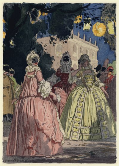 Illusztráció Casanova emlékirataihoz (színes litográfia) alkotó: Jules Marie Auguste Leroux