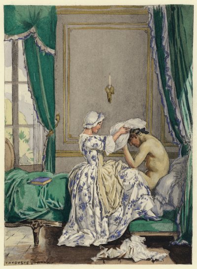 Illusztráció Casanova emlékirataihoz (színes litográfia) alkotó: Jules Marie Auguste Leroux