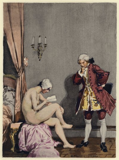Illusztráció Casanova emlékirataihoz (színes litográfia) alkotó: Jules Marie Auguste Leroux