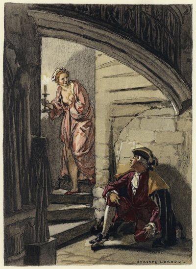 Illusztráció Casanova emlékirataihoz (színes litográfia) alkotó: Jules Marie Auguste Leroux