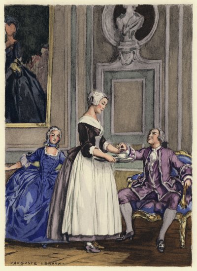 Illusztráció Casanova emlékirataihoz (színes litográfia) alkotó: Jules Marie Auguste Leroux