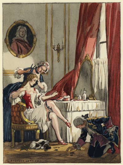 Illusztráció Casanova emlékirataihoz (színes litográfia) alkotó: Jules Marie Auguste Leroux
