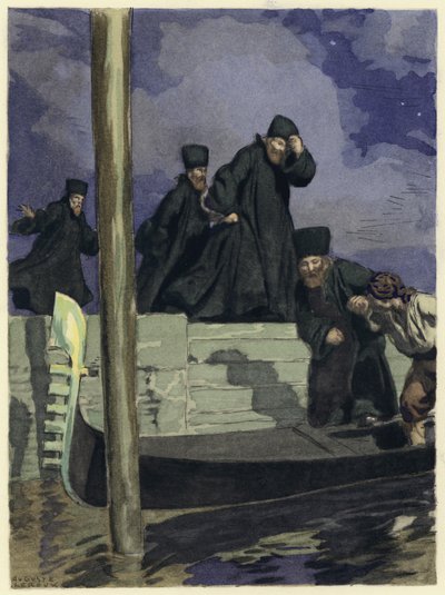 Illusztráció Casanova emlékirataihoz (színes litográfia) alkotó: Jules Marie Auguste Leroux