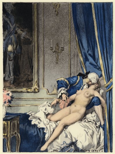 Illusztráció Casanova emlékirataihoz (színes litográfia) alkotó: Jules Marie Auguste Leroux