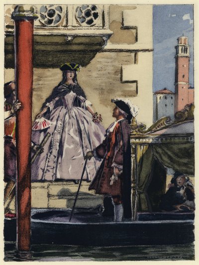 Illusztráció Casanova emlékirataihoz (színes litográfia) alkotó: Jules Marie Auguste Leroux