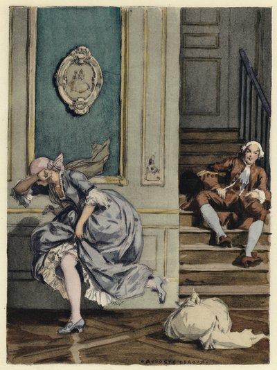 Illusztráció Casanova emlékirataihoz (színes litográfia) alkotó: Jules Marie Auguste Leroux