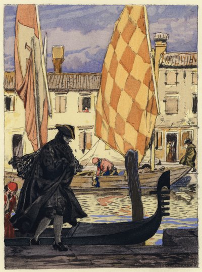 Illusztráció Casanova emlékirataihoz (színes litográfia) alkotó: Jules Marie Auguste Leroux