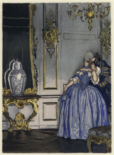 Illusztráció Casanova emlékirataihoz (színes litográfia) alkotó: Jules Marie Auguste Leroux
