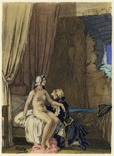 Illusztráció Casanova emlékirataihoz (színes litográfia) alkotó: Jules Marie Auguste Leroux
