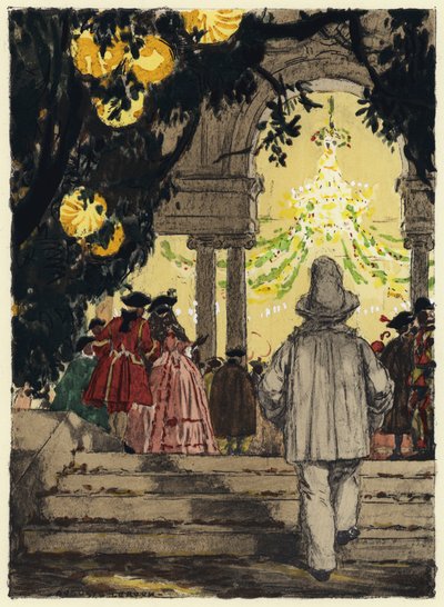Illusztráció Casanova emlékirataihoz (színes litográfia) alkotó: Jules Marie Auguste Leroux
