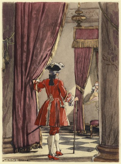 Illusztráció Casanova emlékirataihoz (színes litográfia) alkotó: Jules Marie Auguste Leroux