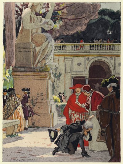 Illusztráció Casanova emlékirataihoz (színes litográfia) alkotó: Jules Marie Auguste Leroux