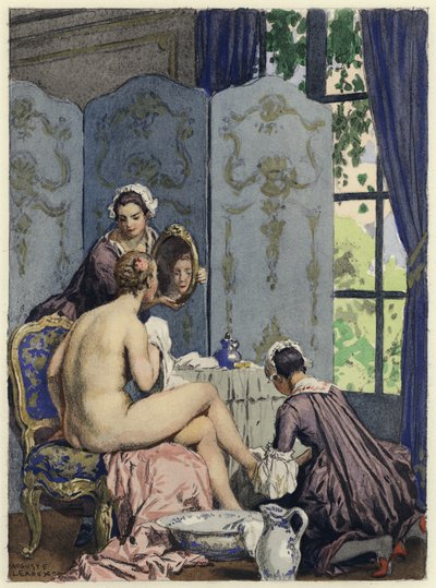 Illusztráció Casanova emlékirataihoz (színes litográfia) alkotó: Jules Marie Auguste Leroux