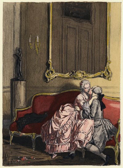 Illusztráció Casanova emlékirataihoz (színes litográfia) alkotó: Jules Marie Auguste Leroux