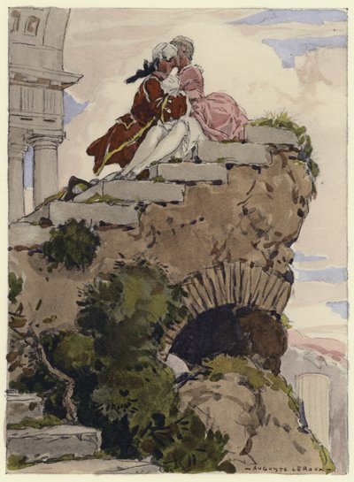 Illusztráció Casanova emlékirataihoz (színes litográfia) alkotó: Jules Marie Auguste Leroux
