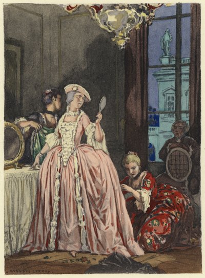 Illusztráció Casanova emlékirataihoz (színes litográfia) alkotó: Jules Marie Auguste Leroux