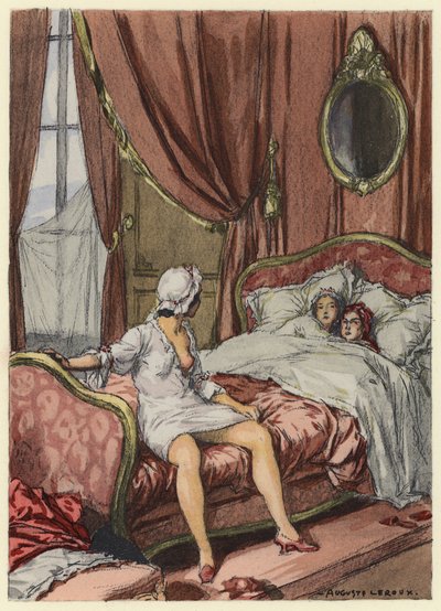 Illusztráció Casanova emlékirataihoz (színes litográfia) alkotó: Jules Marie Auguste Leroux