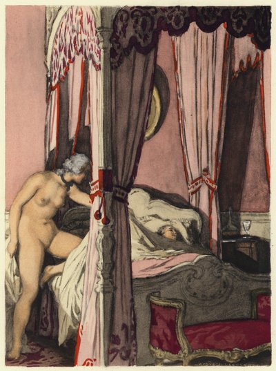 Illusztráció Casanova emlékirataihoz (színes litográfia) alkotó: Jules Marie Auguste Leroux