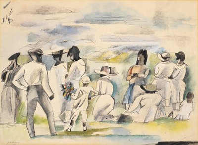 Fekete virágot tartó fiúval (wc papíron) alkotó: Jules Pascin