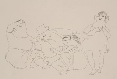 Család, 1923-25 (litho) alkotó: Jules Pascin