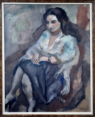 Andree portréja. Egy ülő nő portréja. Jules Pascin festménye (1885-1930) alkotó: Jules Pascin