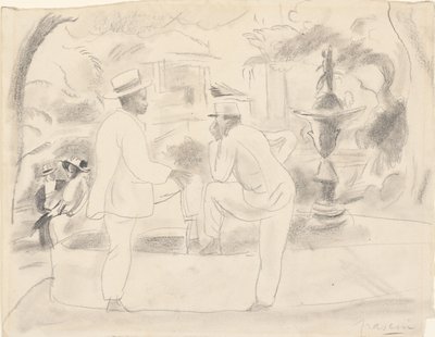 Két férfi a parkban alkotó: Jules Pascin